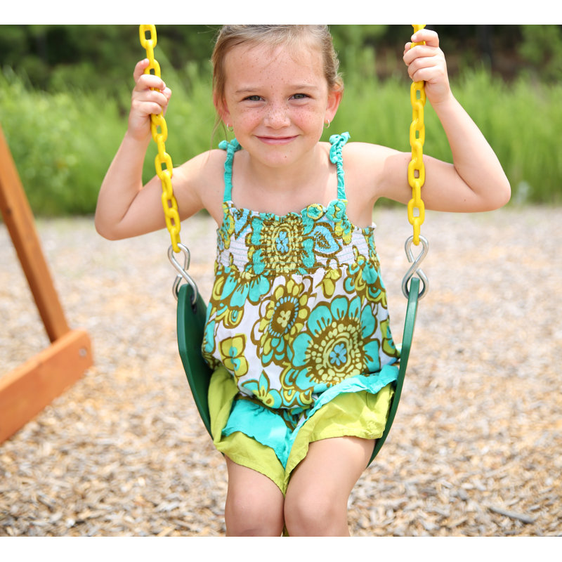 five star ii space saver cedar swing set