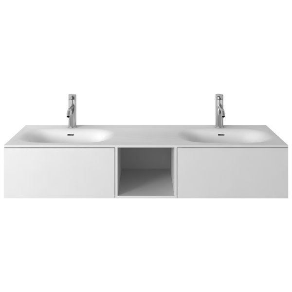 Pierce 59 Wall-Mounted Double Bathroom Vanity Set by George Oliver
