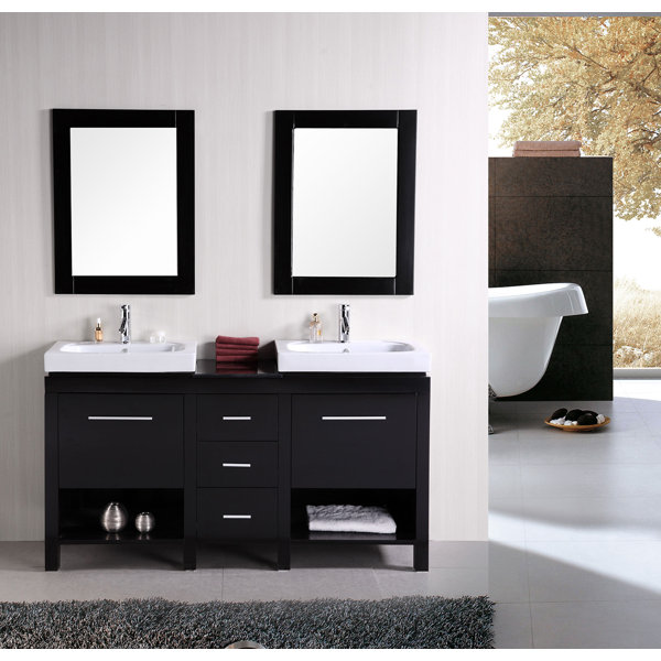 Oakley 60 Double Bathroom Vanity Set with Mirror by Home Loft Concepts