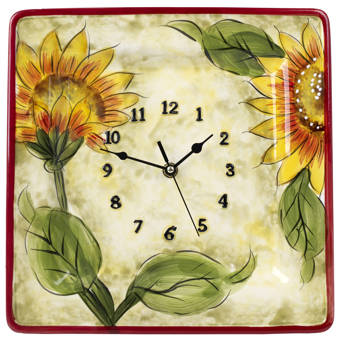 Fleur De Lis Living Ceramic Sunflower Decor Wall Clock Reviews