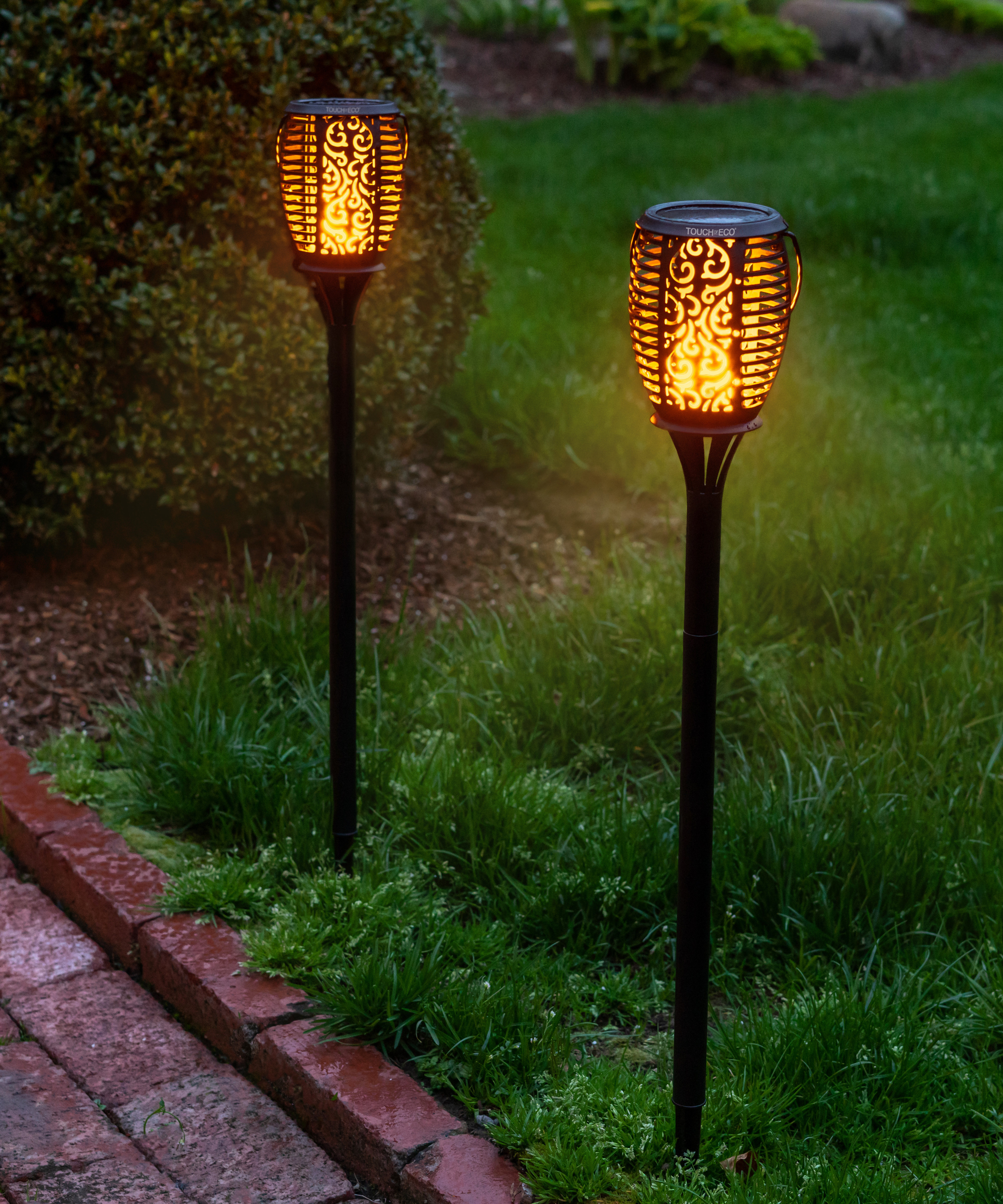Touch Of Eco Glowtorch Tiki Torch Solar Ed Led Pathway Light Tiki Torch Solar Ed Led Pathway