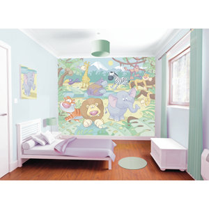 Walltastic Wall Art Baby Jungle Safari 10' x 96