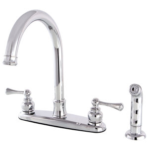 Kingston Brass Centerset Double Handle Kitchen Faucet with Side Spray