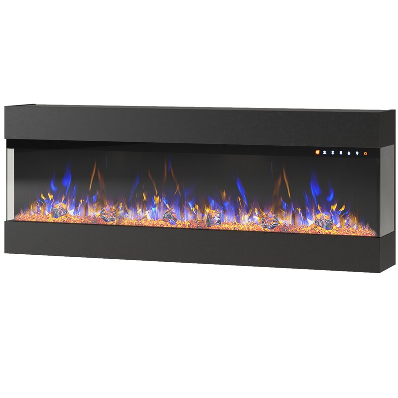 Ebern Designs Holubice Recessed Wall Mounted Electric Fireplace