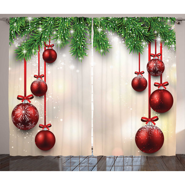 The Holiday Aisle Christmas Decorations Xmas Winter Season Theme Fir Twigs And Vibrant Balls Graphic Print Graphic Print Text Semi Sheer Rod Pocket Curtain Panels Reviews Wayfair A collection of the top 54 christmas aesthetic wallpapers and backgrounds available for download for free. christmas decorations xmas winter season theme fir twigs and vibrant balls graphic print graphic print text semi sheer rod pocket curtain panels