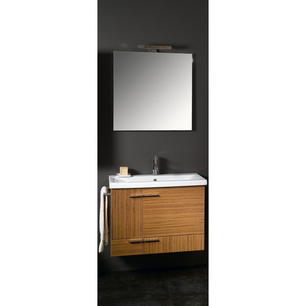 Simple 32 Single Wall Mounted Bathroom Vanity Set with Mirror by Iotti by Nameeks