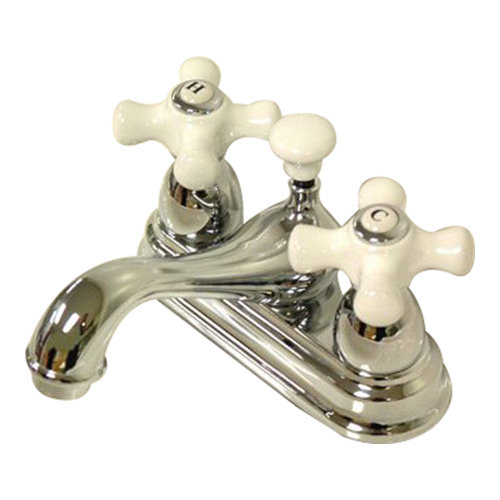 Elements Of Design Centerset Bathroom Faucet With Double Porcelain