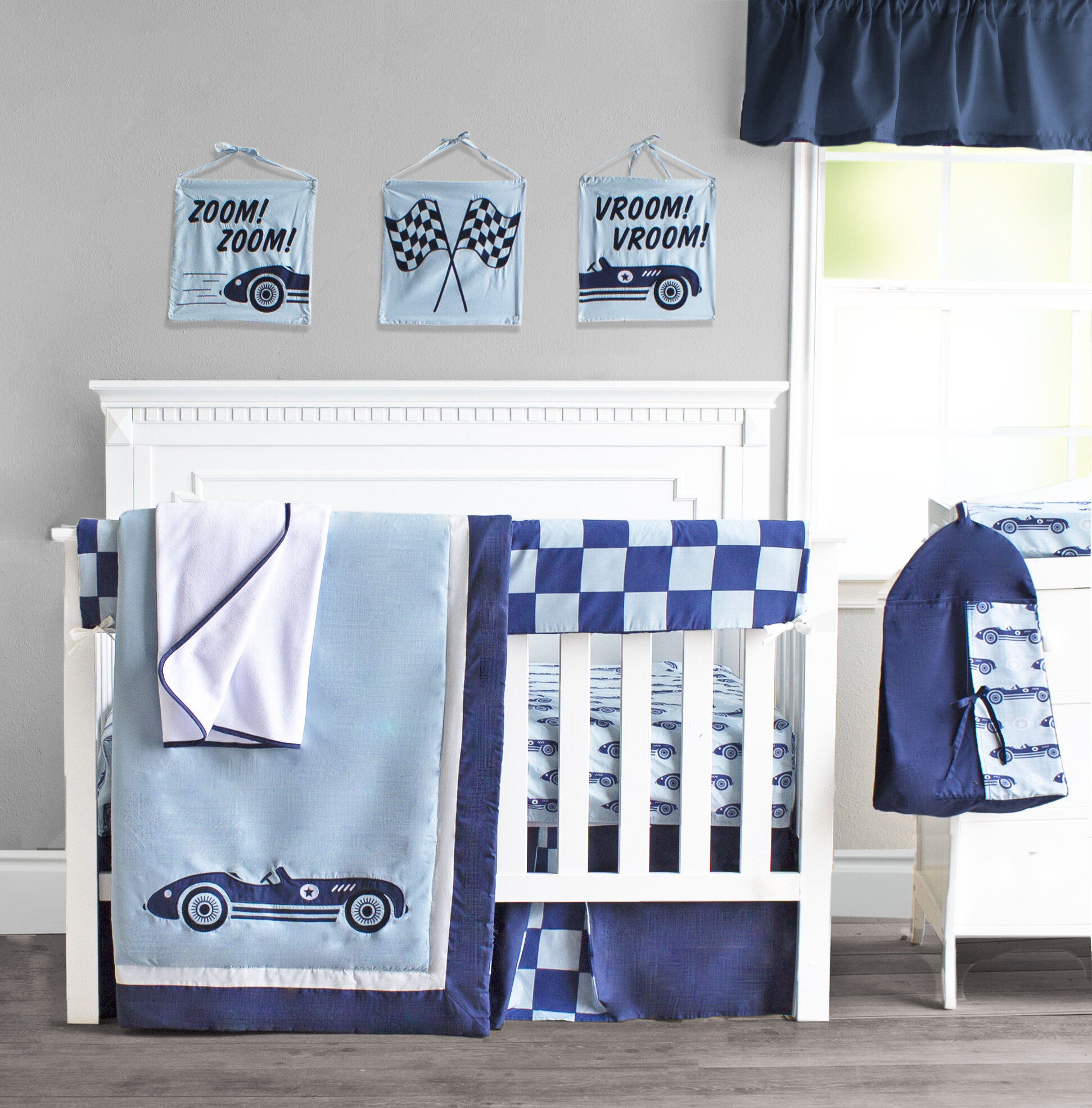 race car baby bedding