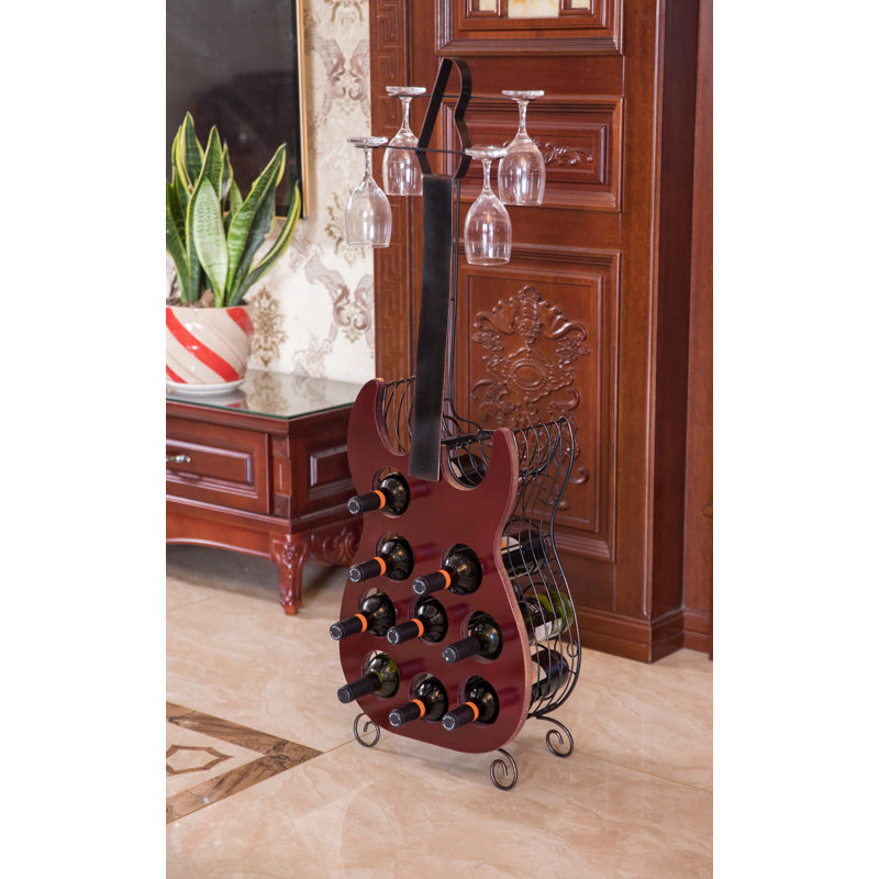 Red Barrel Studio Verna Guitar 9 Bottle Floor Wine And Verna Guitar 9 Bottle Floor Wine