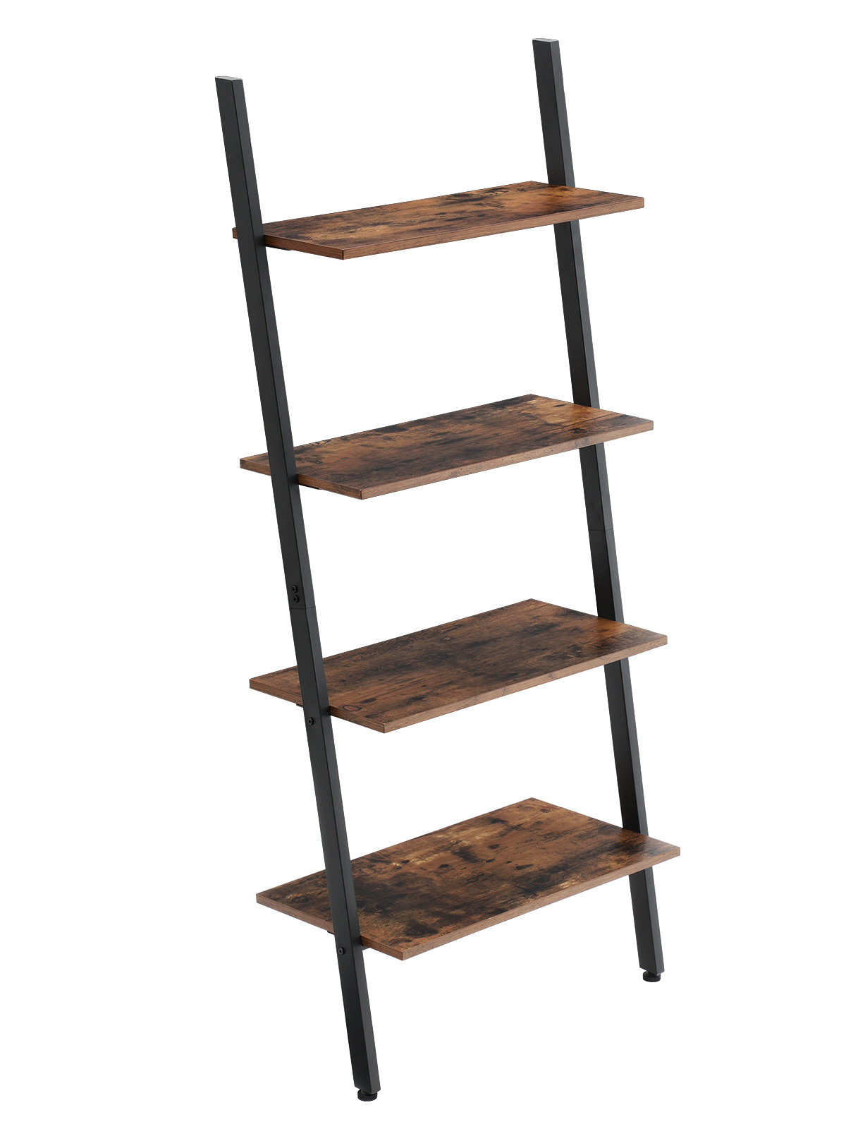 Multifunctional Display Stand for Living Room Solid Wood Frame 5-Tier Bookcase 73 H Ladder Shelf Black Finish