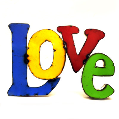 Characterful retro decor for the couples home. Metal Love Sign | Wayfair
