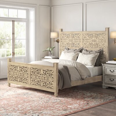 Buena Park Solid Wood Low Profile Sleigh Bed Kelly Clarkson Home Color: Off White, Size: Queen
