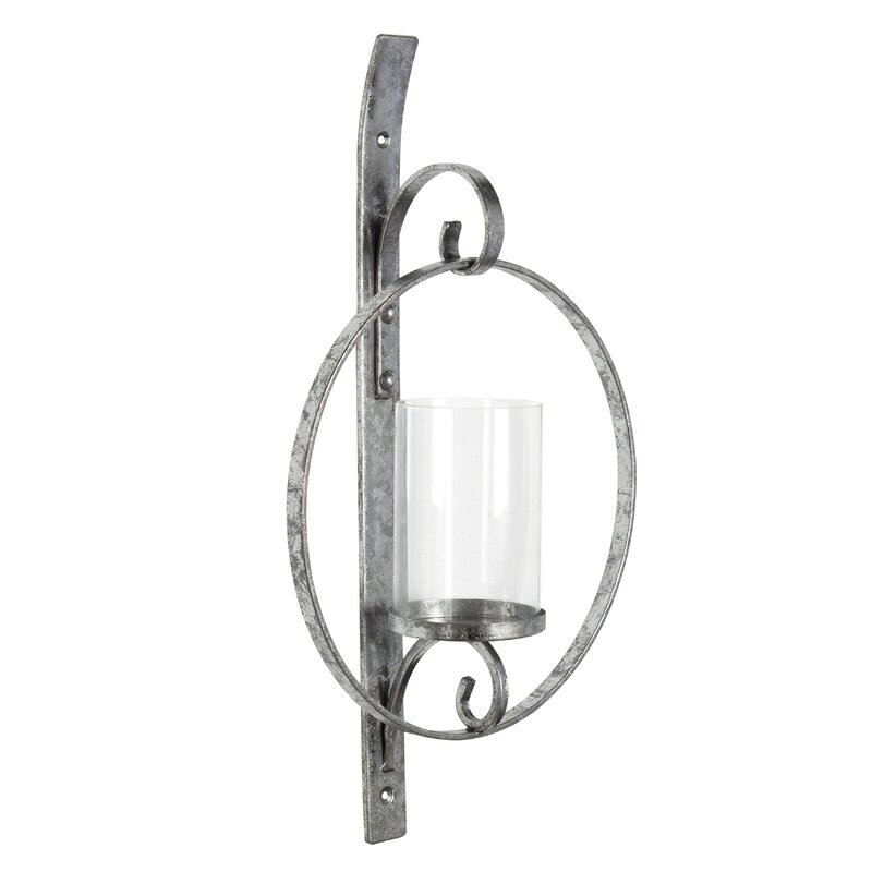 glass candle wall sconce