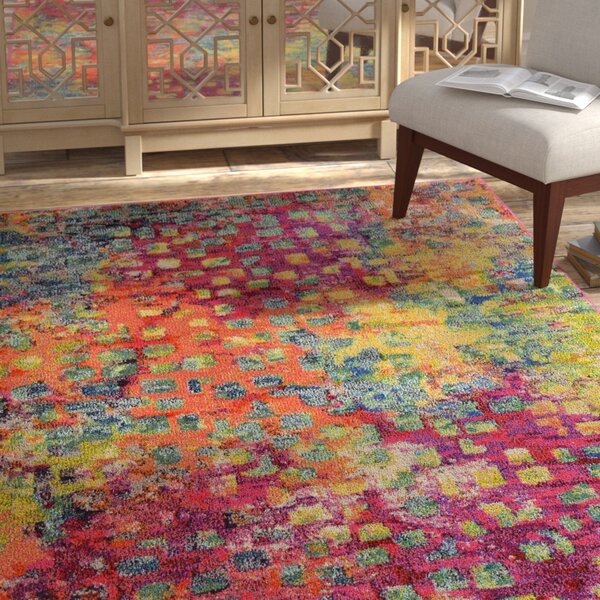 Massaoud Pink/Green Area Rug by Bungalow Rose