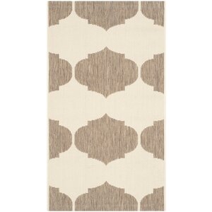 Short Beige/Brown Contemporary Rug