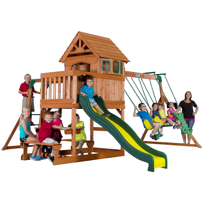 Backyard Discovery Springboro All Cedar Swing Set & Reviews Wayfair