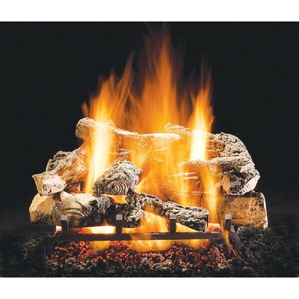 Rustic Timber Vented Natural Gas/Propane Fireplace Log Set By HargroveGasLogs