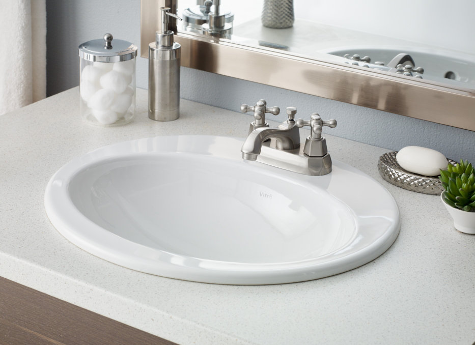 Cheviotproducts Aria Vitreous China Oval Drop In Bathroom Sink With Cheviotproducts Aria Vitreous China Oval Drop In Bathroom Sink With Overflow Wayfair