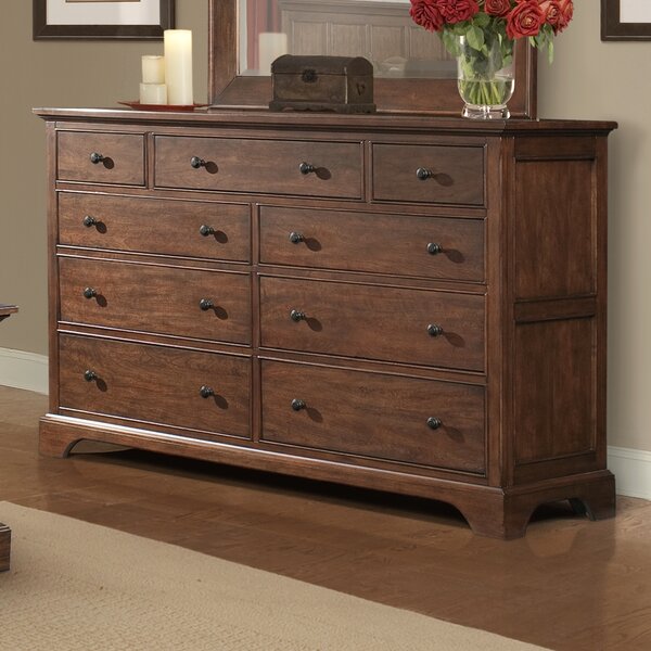 Cresent Furniture Retreat Cherry 9 Drawer Dresser & Reviews | Wayfair