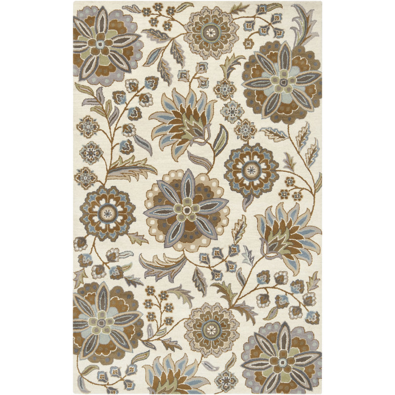 Birch Lane™ Jasmine Parchment & Moss Tufted Wool Area Rug & Reviews