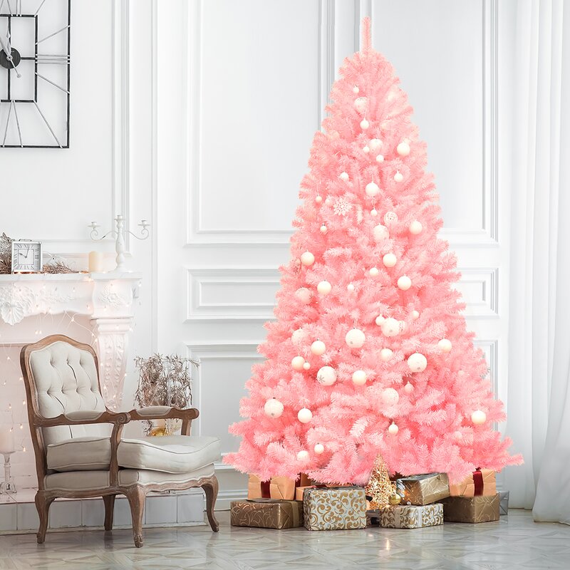 The Holiday Aisle® Sapin de Noël artificiel articulé rose 7,5 pi et Commentaires  Wayfair.ca