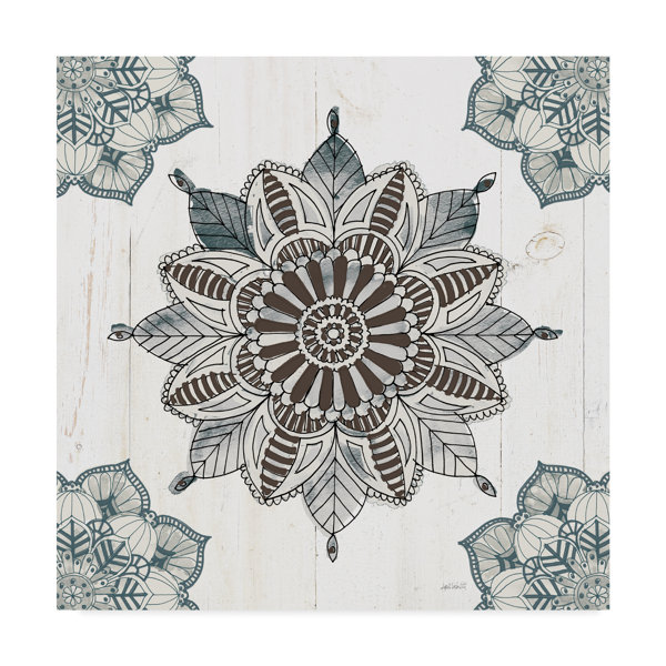 East Urban Home Mandala Morning Vi Blue And Gray V2 Watercolor