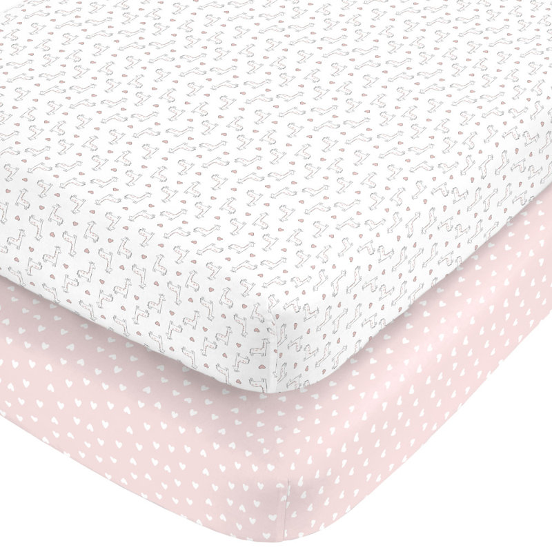 pink fitted crib sheet