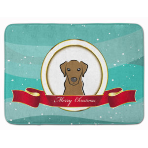 Labrador Merry Christmas Memory Foam Bath Rug