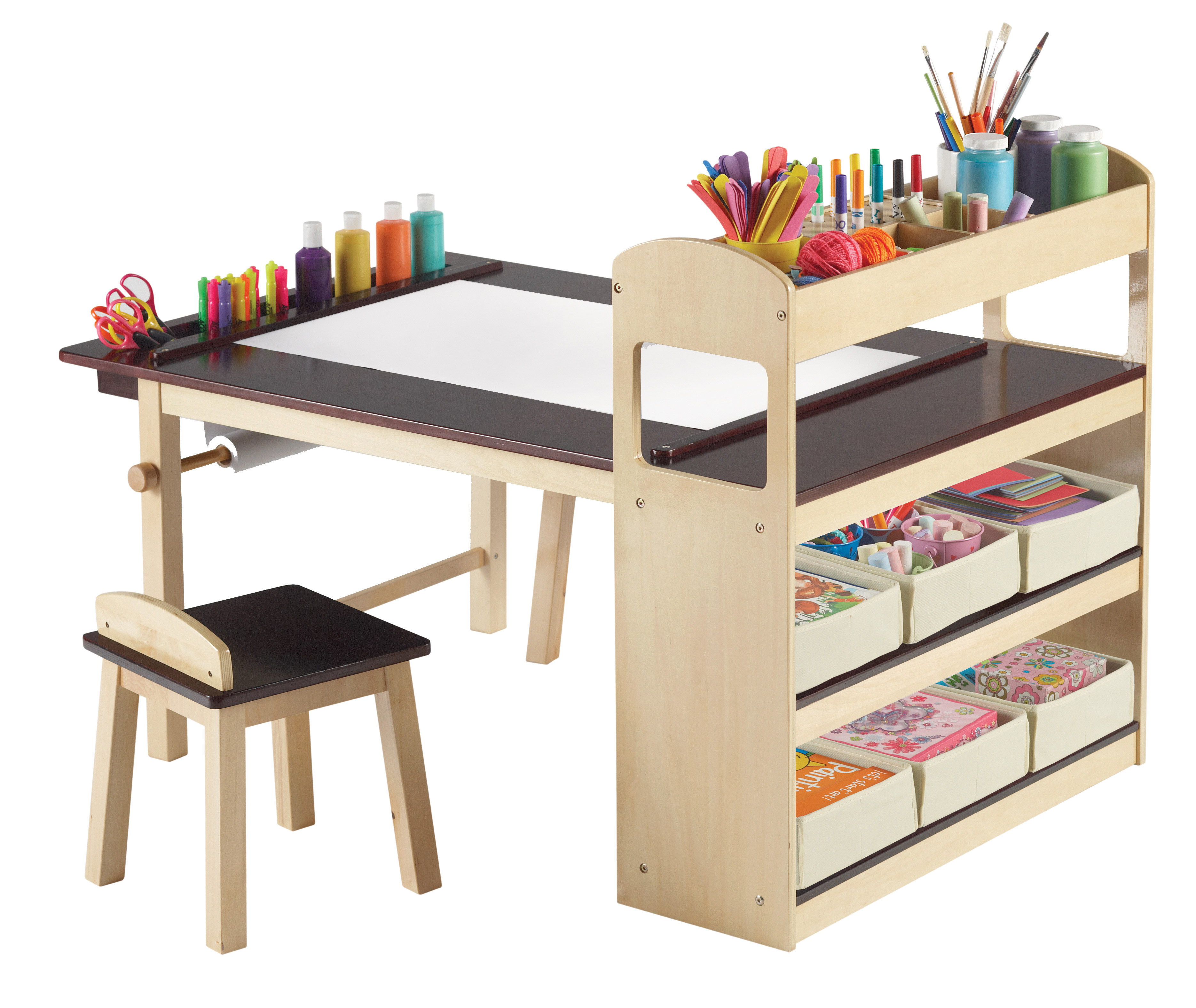 emilio kids 3 piece arts and crafts table and chair set