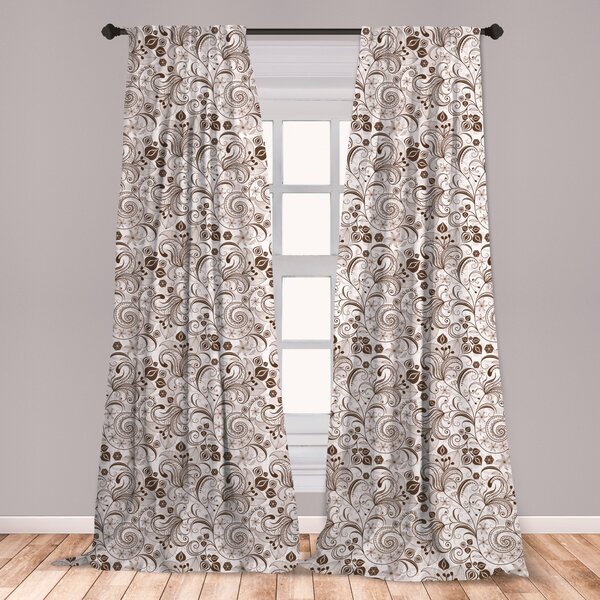 Ivory Curtains 2 Panel Set Decor 5 Sizes Available Window Drapes Ambesonne