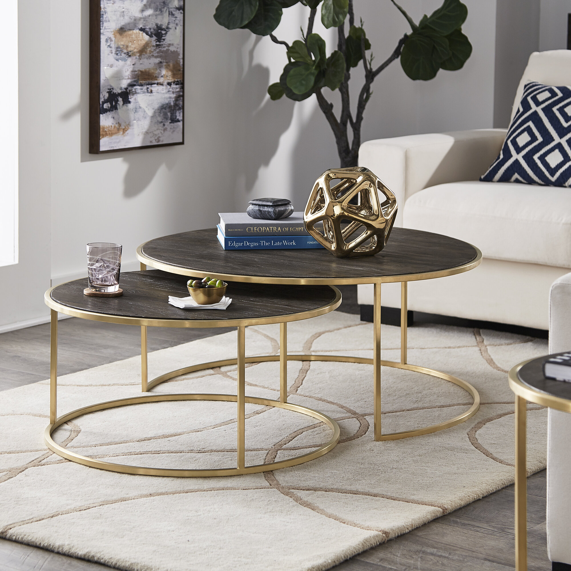 Gold Flamingo Solomon 2 Piece Coffee Table Set Reviews Wayfair