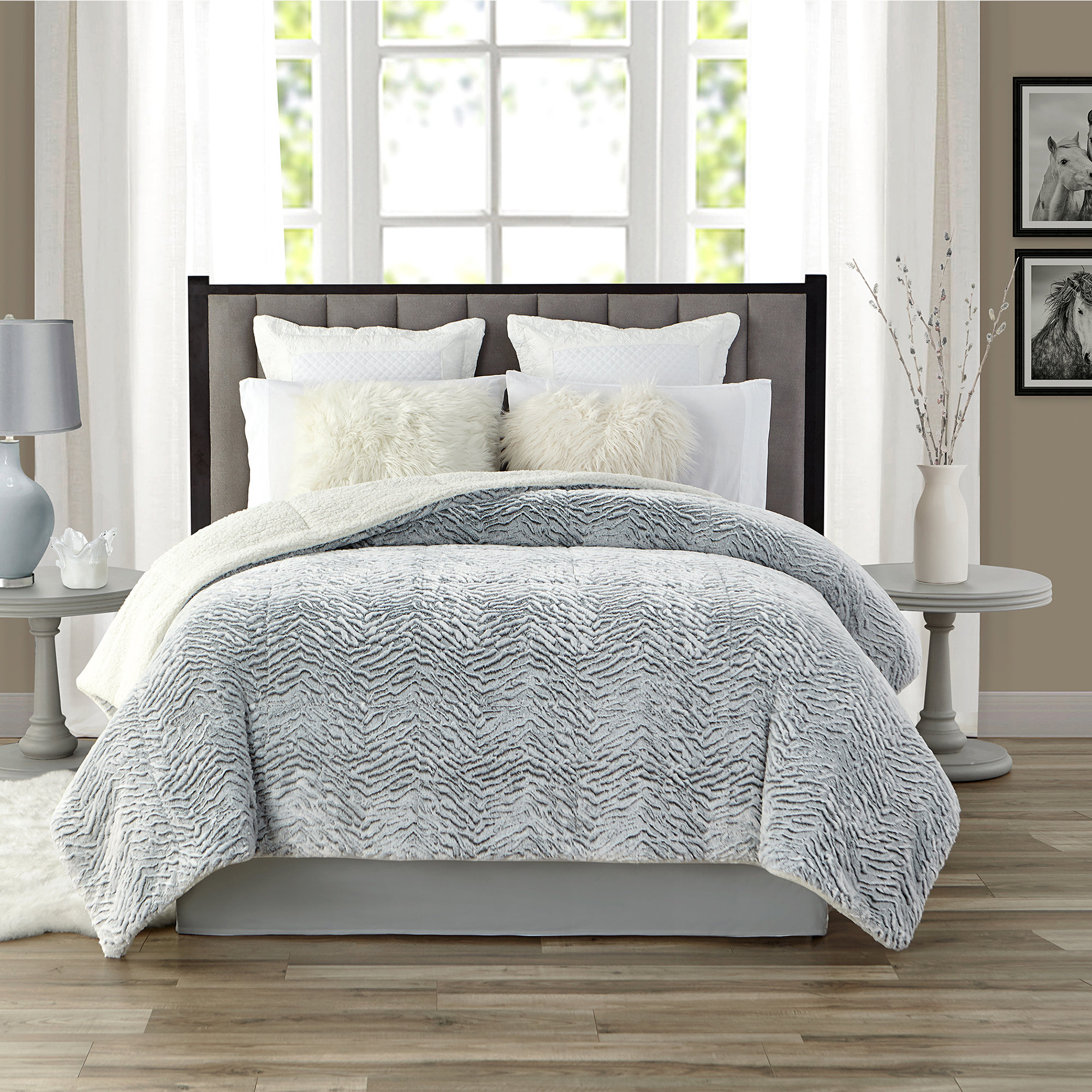 Tahari Zebra Carved Single Reversible Comforter Reviews Wayfair