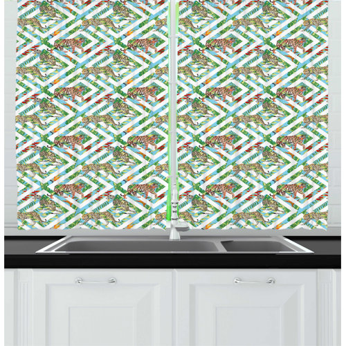 East Urban Home Ambesonne Palm Tree Window Curtains Dreamy