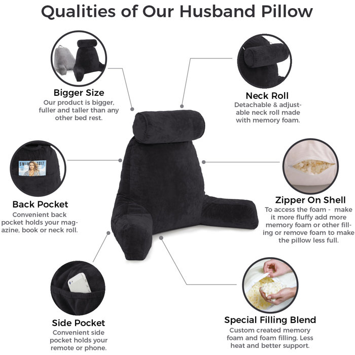 Latitude Run Milliner Big Reading And Support Bed Rest Indoor
