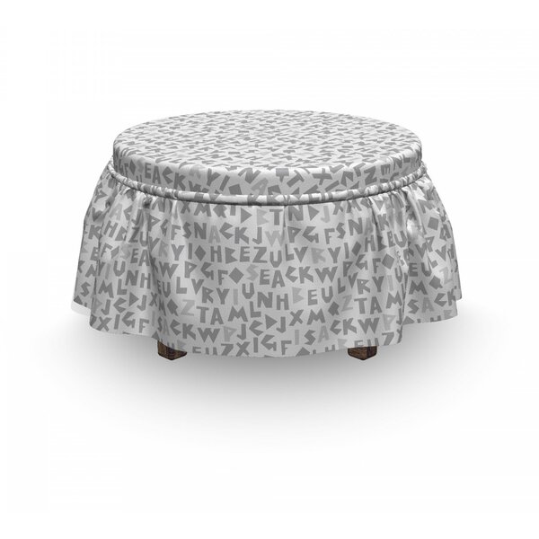 Geometric Letters Ottoman Slipcover (Set Of 2) By East Urban Home