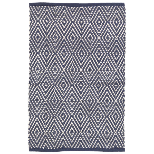 Diamond Blue/White Indoor/Outdoor Area Rug by Dash and Albert Rugs