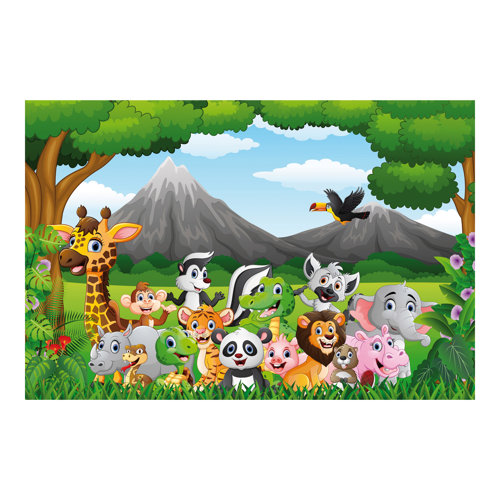 Wild Jungle Animals Semi-Gloss Wallpaper Roll East Urban Home Size: 3.36m x 225cm