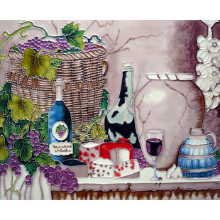 Wine And Grape Wall Decor Wayfair Grape Wine And Pot Tile Wall Decor