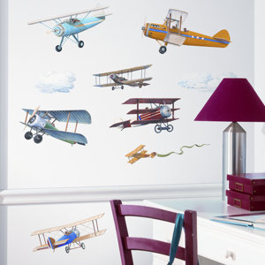 Studio Designs 22 Piece Vintage Planes Wall Decal