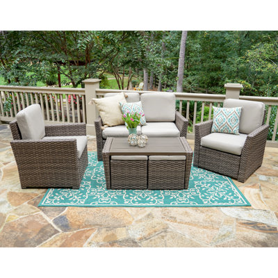 Bayou Breeze Allegro 6 Piece Sofa Seating Group With Cushions Bayou Breeze Cushion Color Tan From Wayfair North America Daily Mail