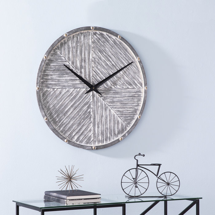 Gracie Oaks Oversized Round Hanging 32 25 Wall Clock Wayfair