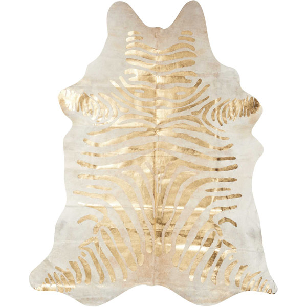 Surrey Gold Leather Area Rug by Willa Arlo Interiors