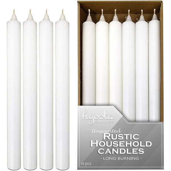 10 Pecs Dinner White Candles Taper Unscented Decors High Quality 