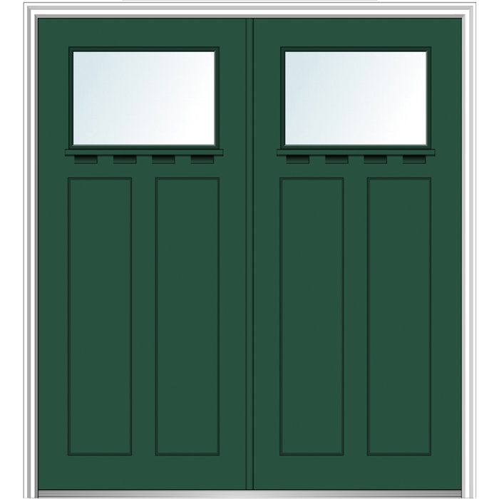 Craftsman 2 Panel 1 Lite Ready To Install Fiberglass Prehung Front Entry Doors