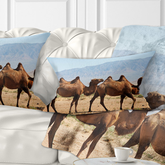 East Urban Home African Huge Camels On Tomb Rus Lumbar Pillow