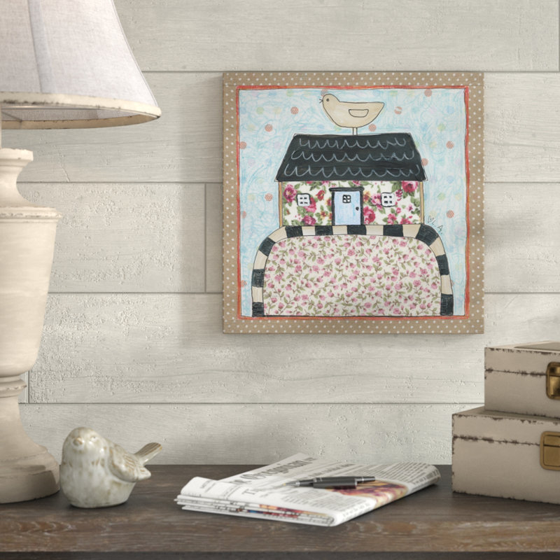 August Grove White Floral Cottage Acrylic Painting Print On