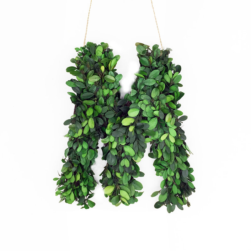 Meghans Faux Boxwood Letter Wreath