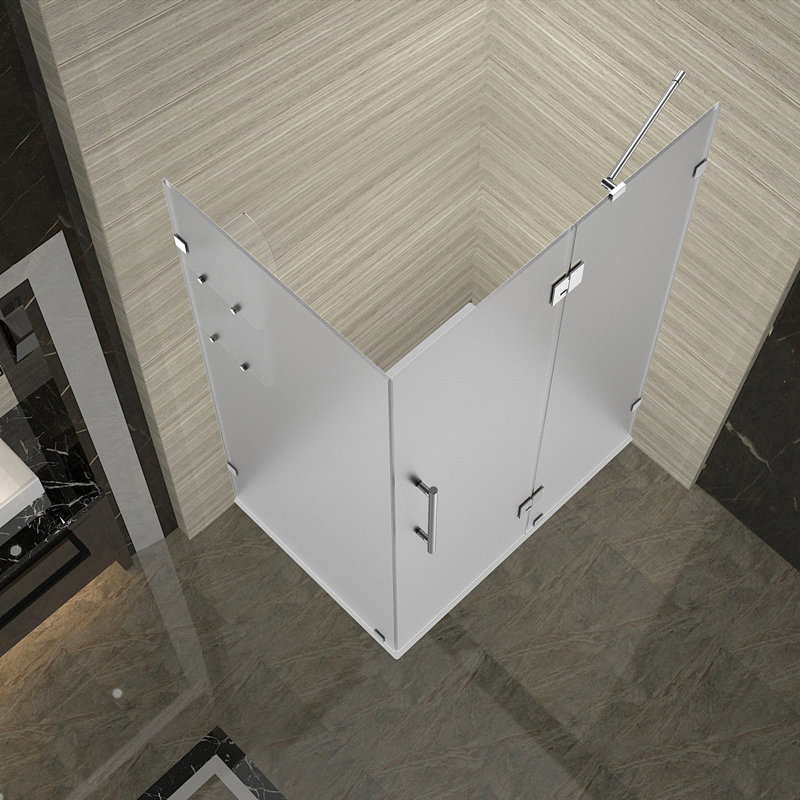 SEN992F-CH-3732-10 Avalux GS 37" x 72" Hinged Frameless Shower Door