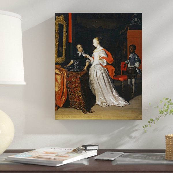 East Urban Home A Lady Holding A Letter Print On Canvas Wayfair