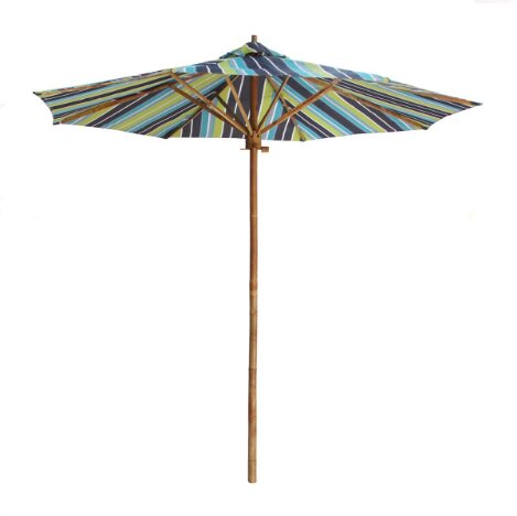 Dorathy 7 Foot Bamboo Umbrella With Pottery Polyester Canvas by Bayou Breeze